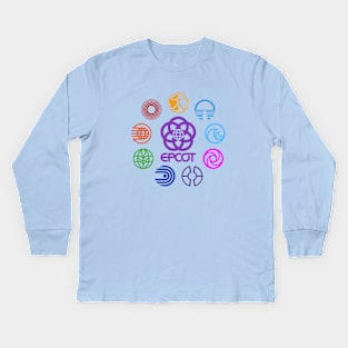 EPCOT Retro Logos Kids Long Sleeve T-Shirt